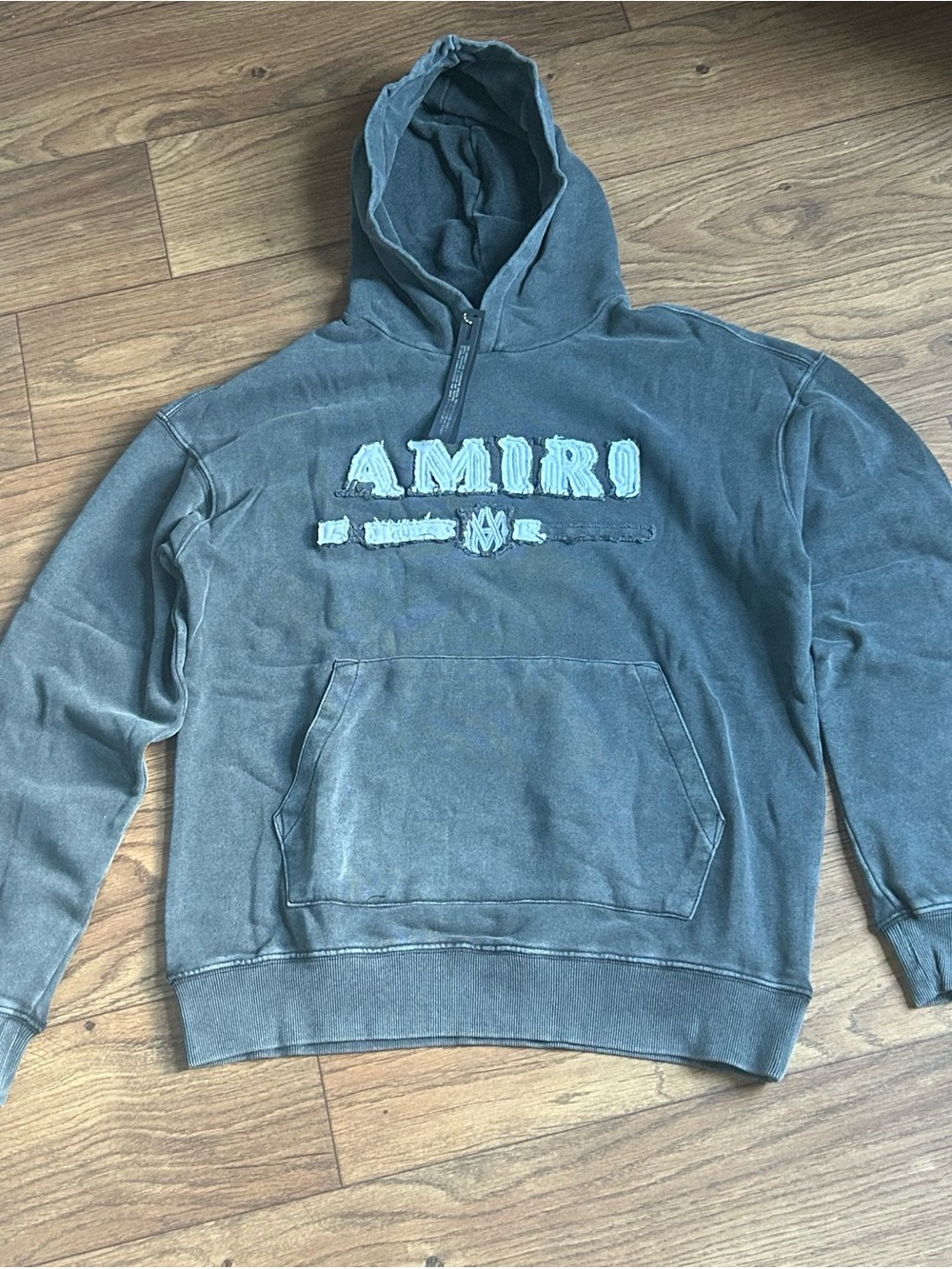 AMIRI Washed Charcoal Logo Hoodie